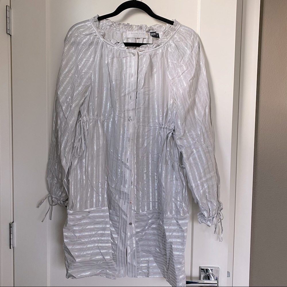 Charles Nolan metallic shirtdress
